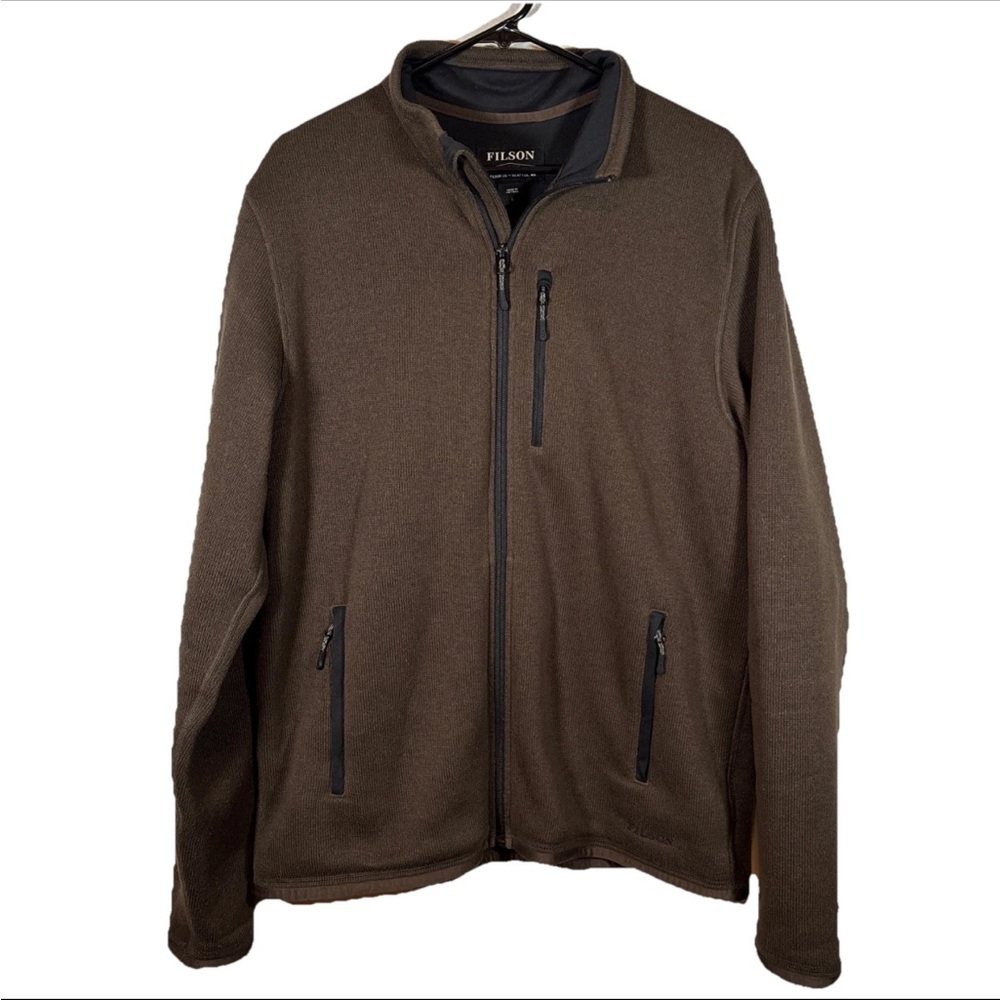 Filson Ridgeway Jacket Men’s Large Polartec Fleece Full Zip Dark Brown/Green
